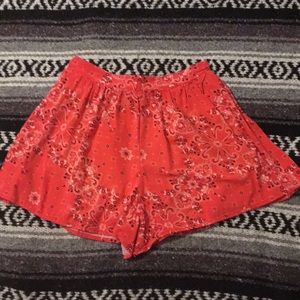 Burnt orange paisley shorts